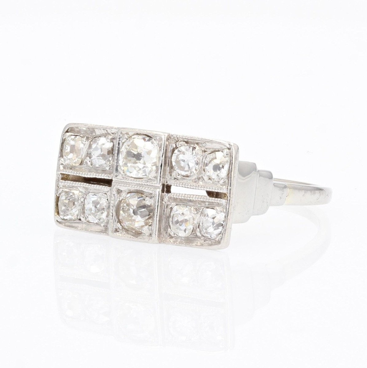 Art Deco Rectangular Diamond Ring-photo-5