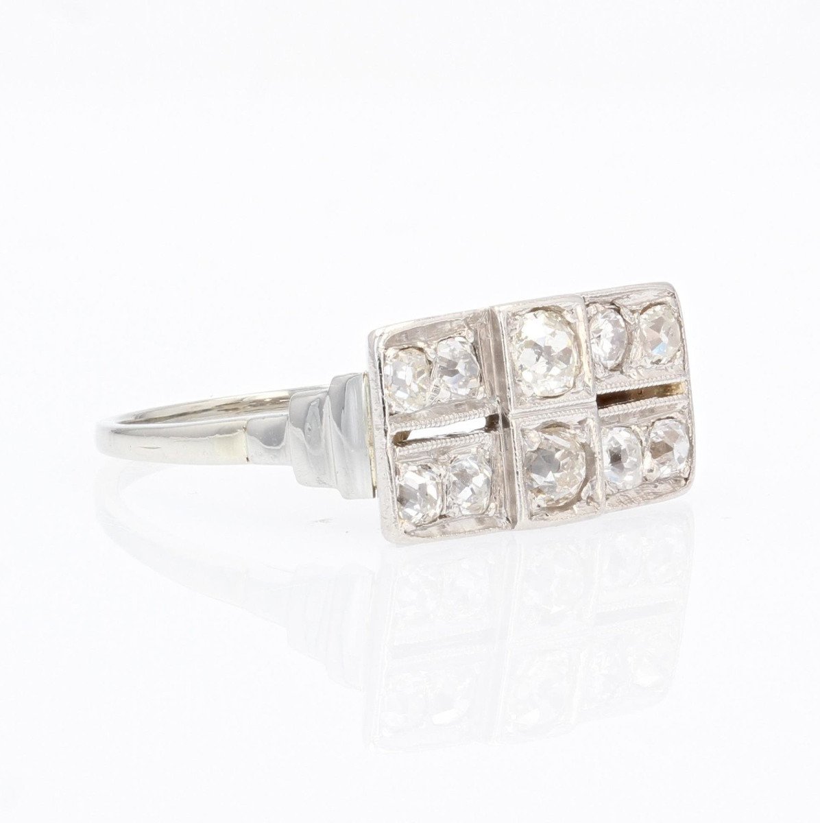 Art Deco Rectangular Diamond Ring-photo-6