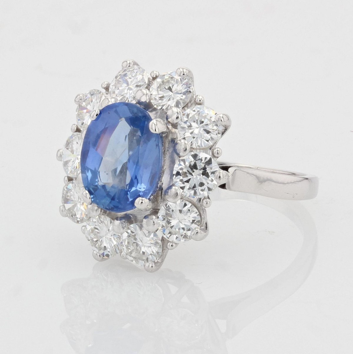 Antique Sapphire Diamond Daisy Ring-photo-5