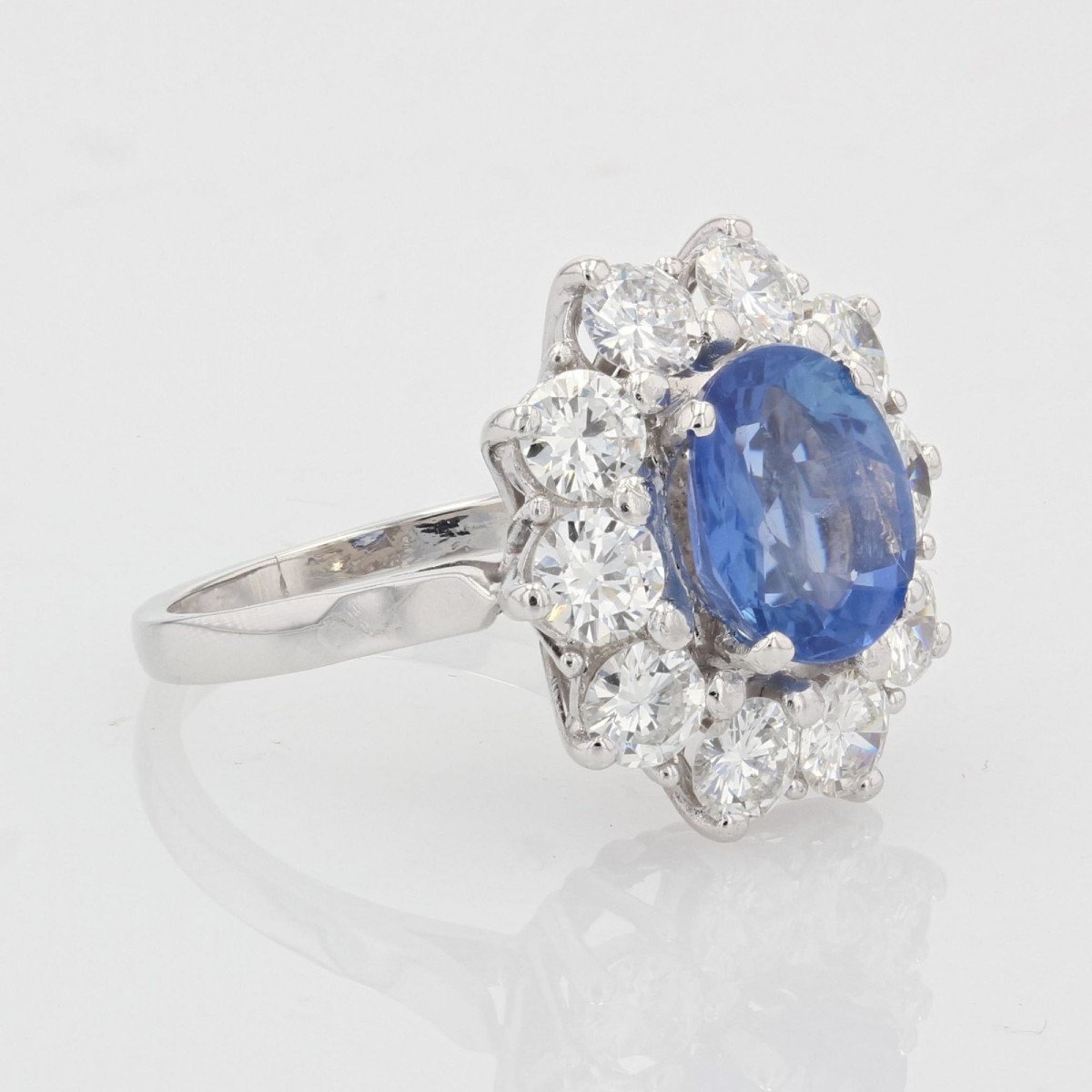 Antique Sapphire Diamond Daisy Ring-photo-6