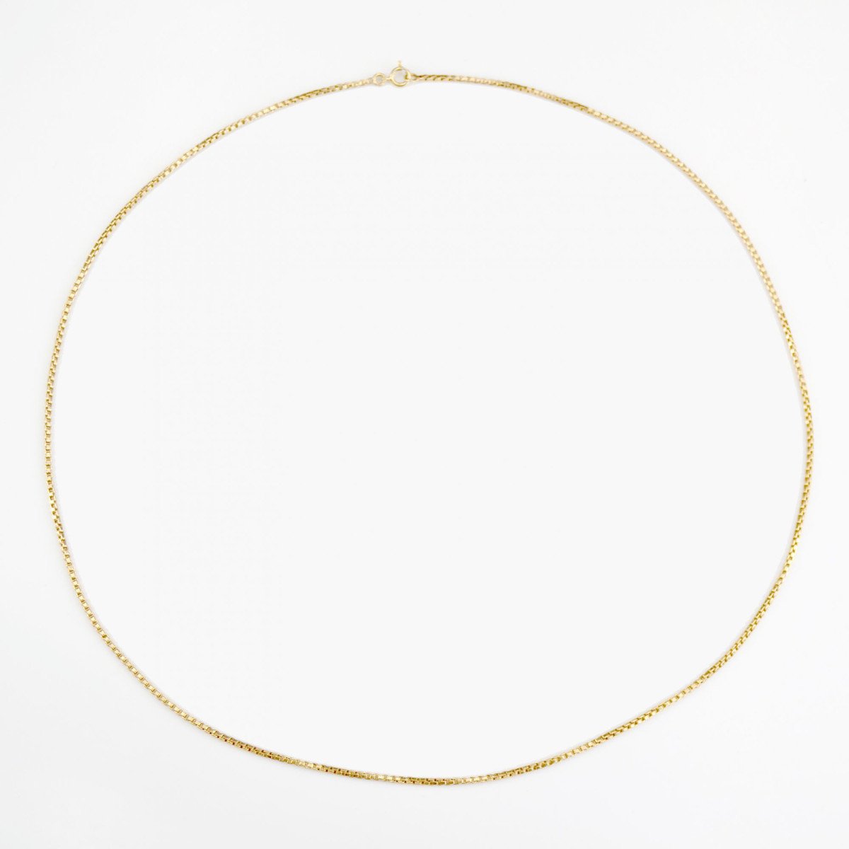 Long Cube Mesh Chain Yellow Gold-photo-3