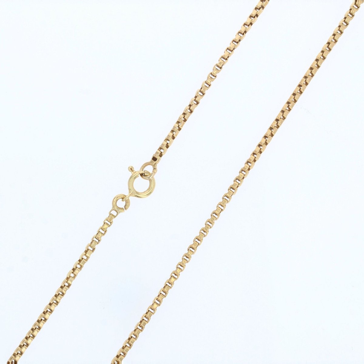 Long Cube Mesh Chain Yellow Gold-photo-4