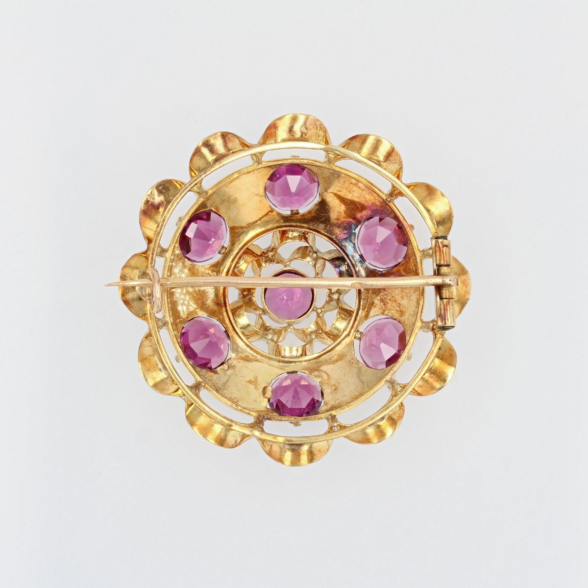 Old Brooch In Gold And Garnets-photo-4