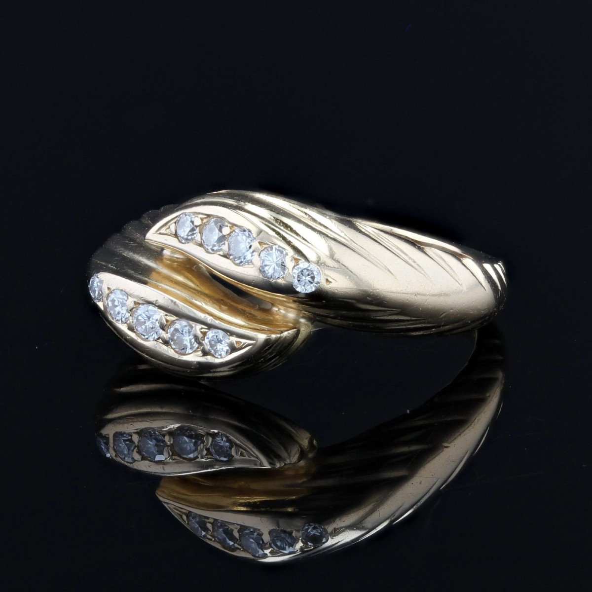 Yellow Gold Diamond Ring-photo-3