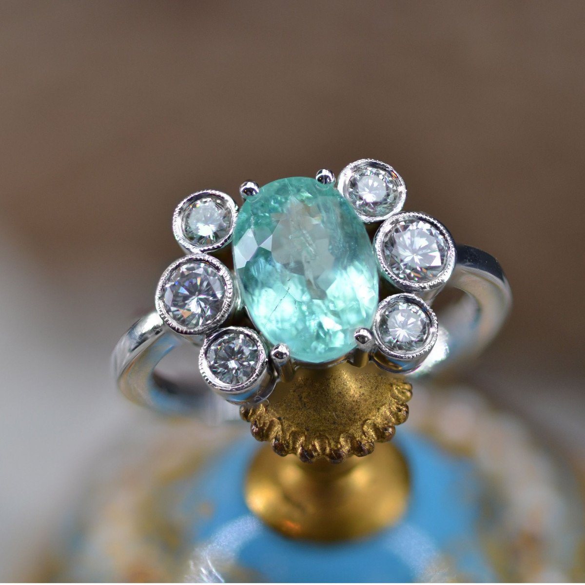 Paraiba Tourmaline And Diamonds Ring-photo-4