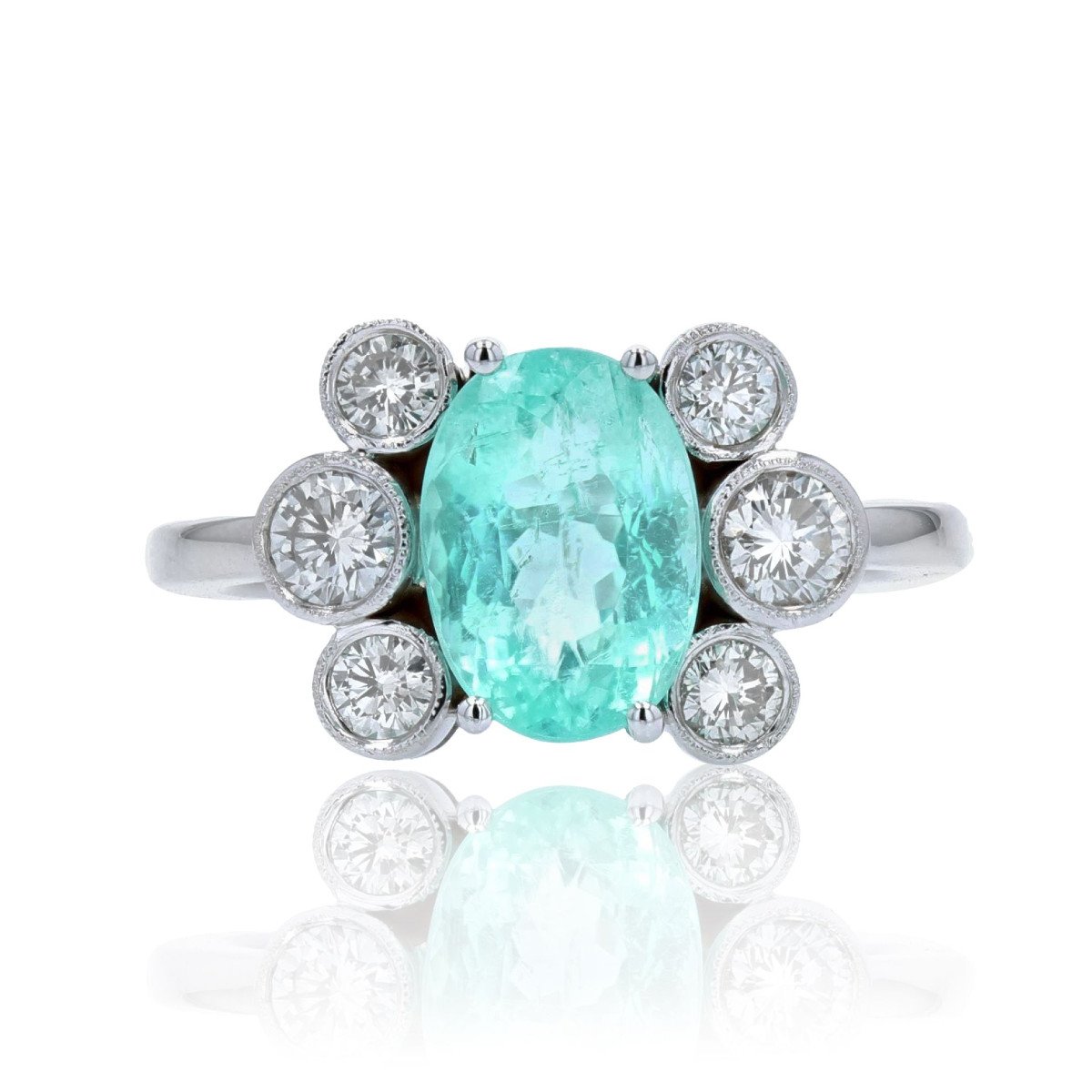 Paraiba Tourmaline And Diamonds Ring