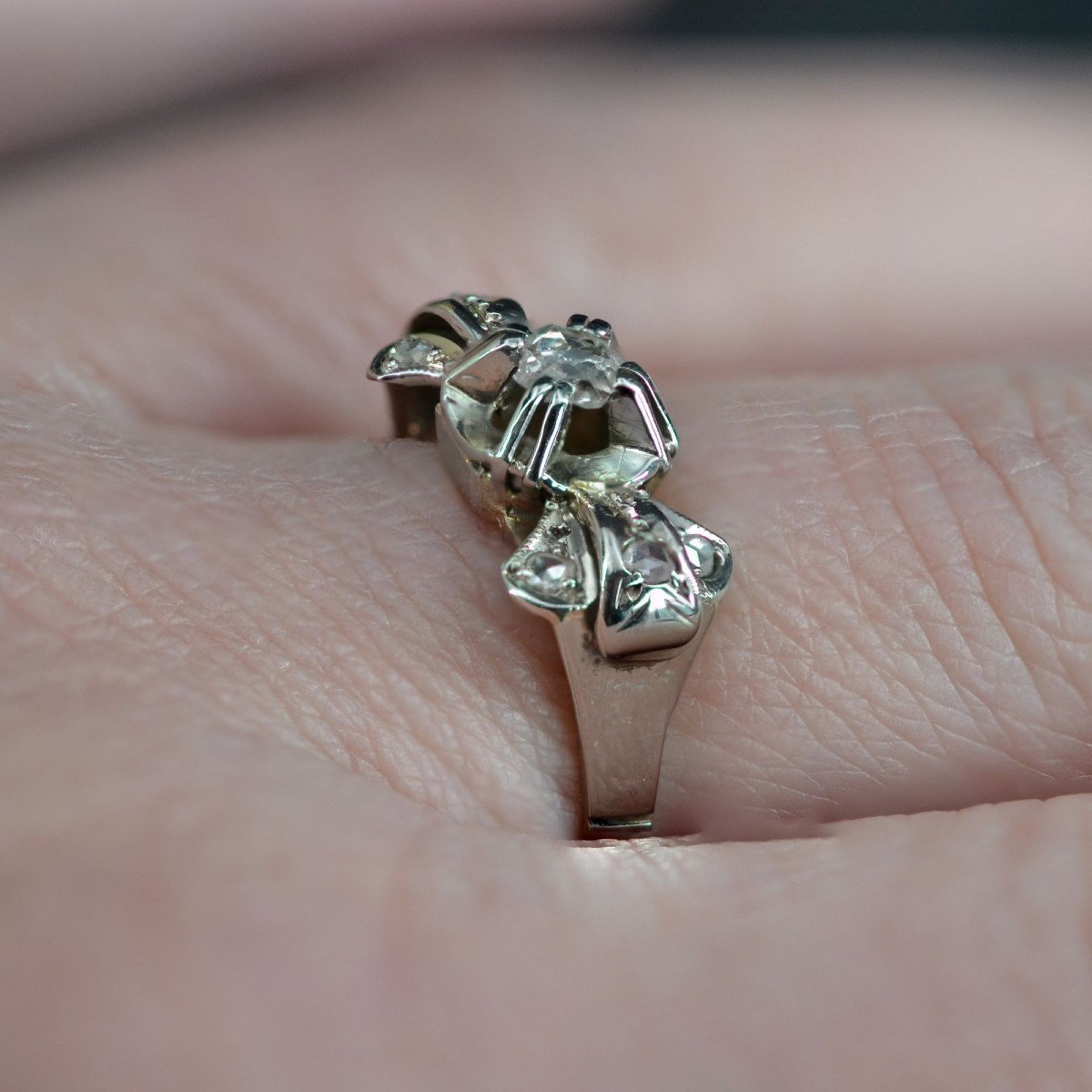 Art Deco Diamond Knot Ring-photo-6