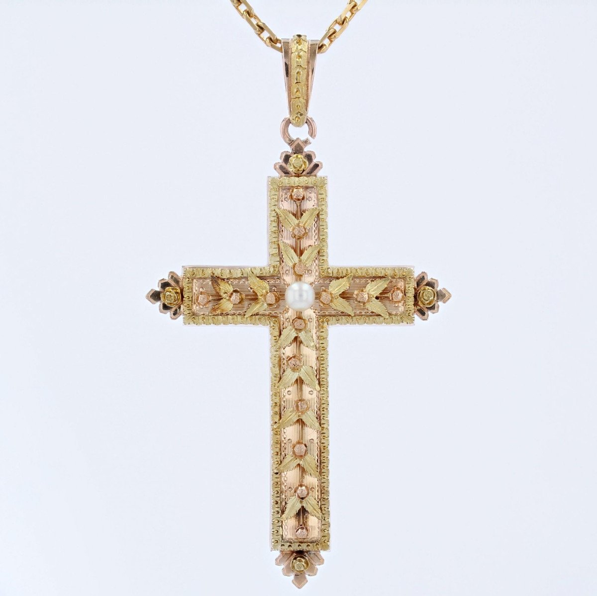 Old Pearl Cross Green And Pink Gold-photo-3