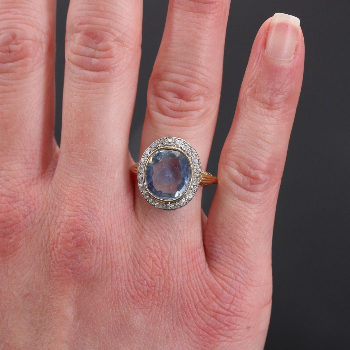 Antique Sapphire And Diamond Ring-photo-3