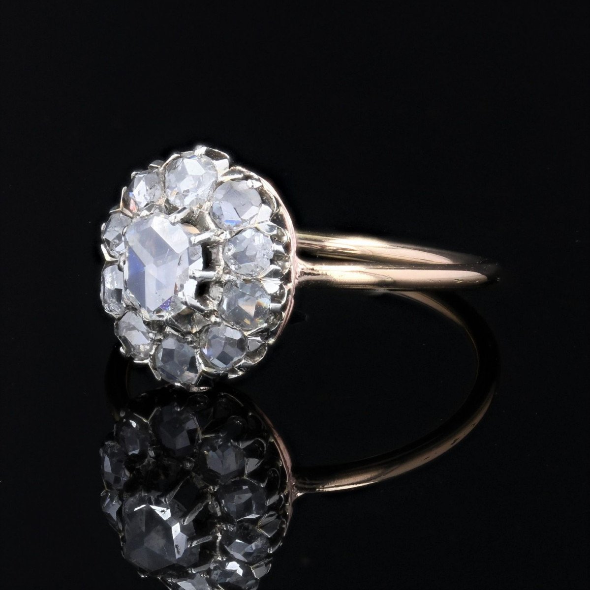 Antique Pompadour Diamond Ring-photo-4