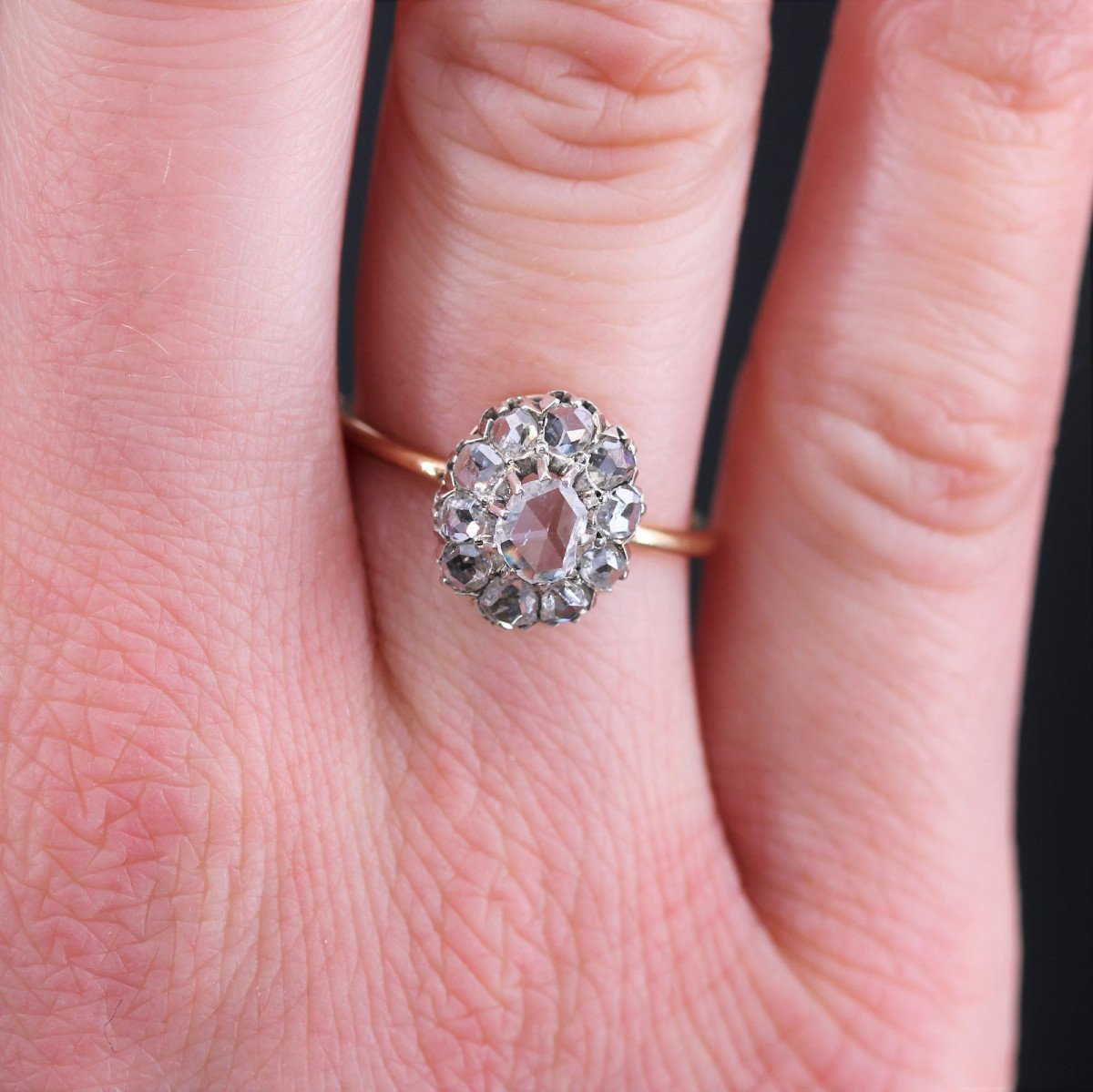 Antique Pompadour Diamond Ring-photo-4