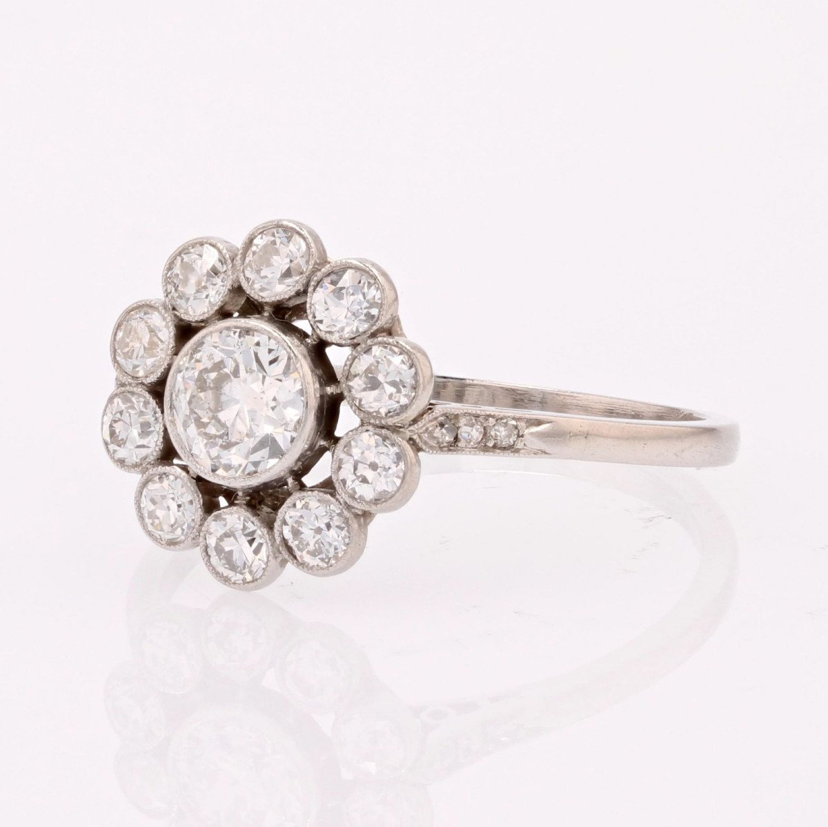 Old Diamond Flower Ring-photo-3