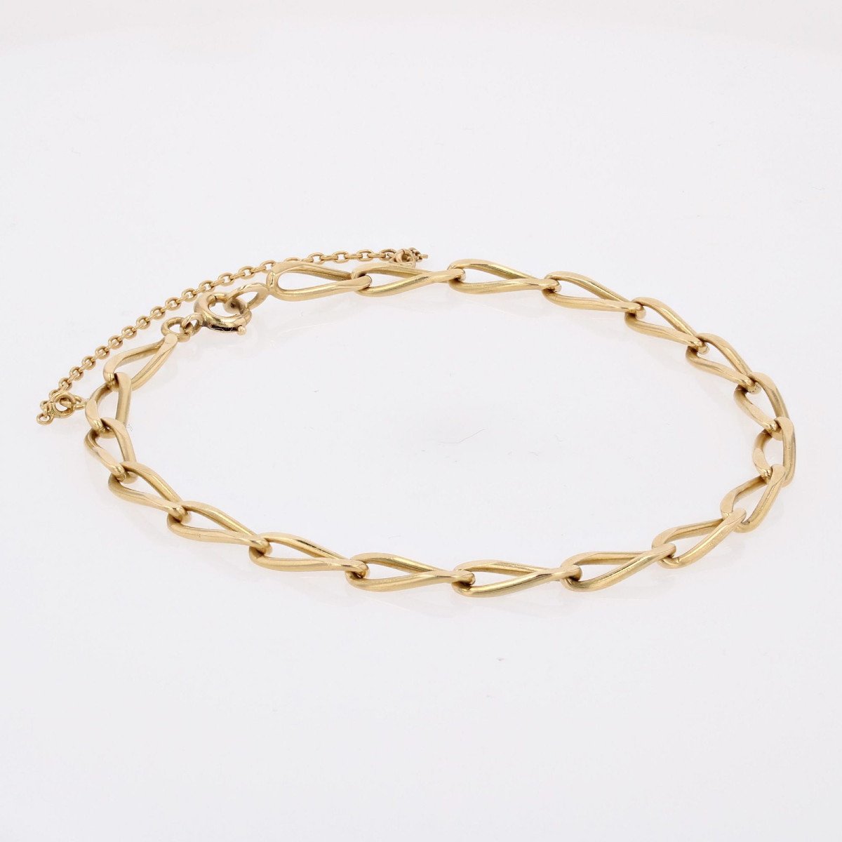 Curb Bracelet Yellow Gold Rectangular Links-photo-4