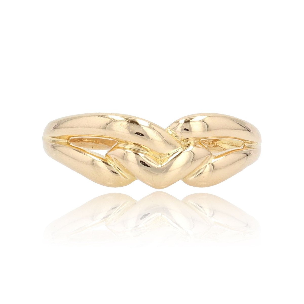 Interlaced Yellow Gold Ring-photo-2