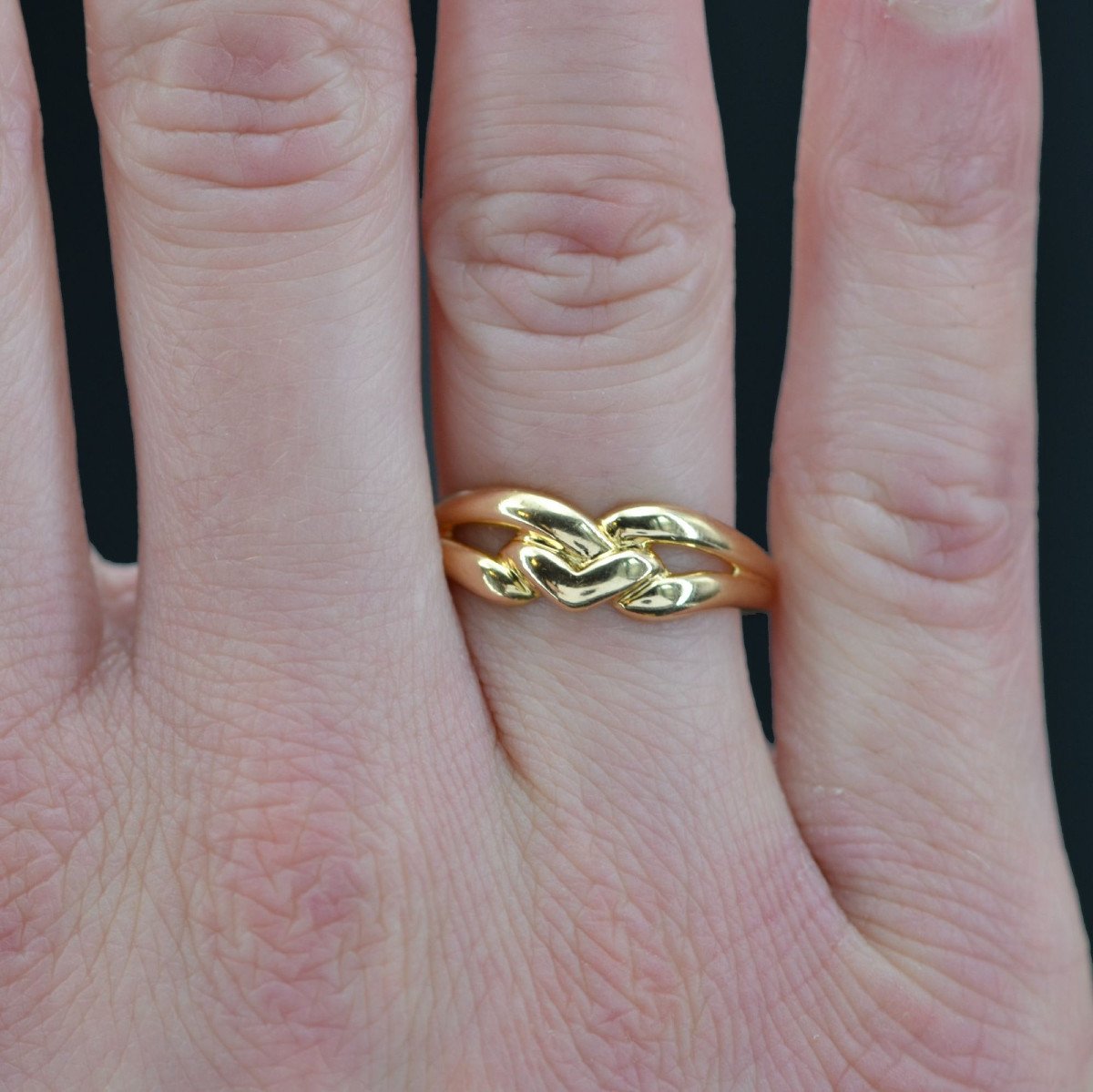 Interlaced Yellow Gold Ring-photo-1