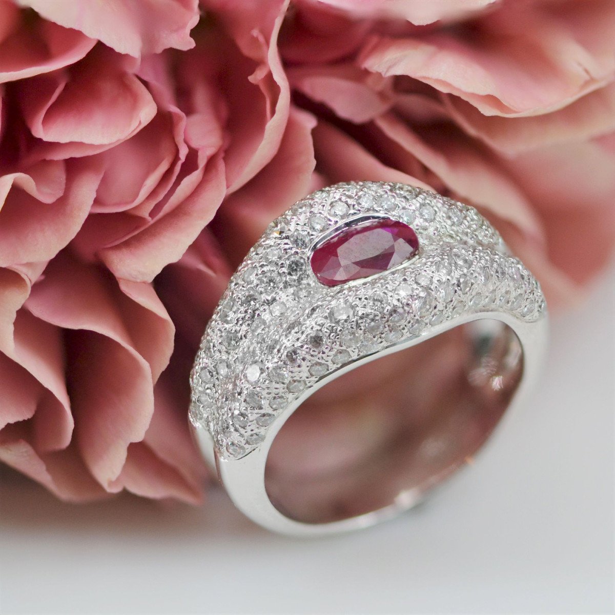 Ruby And Diamond Paving Ring-photo-4