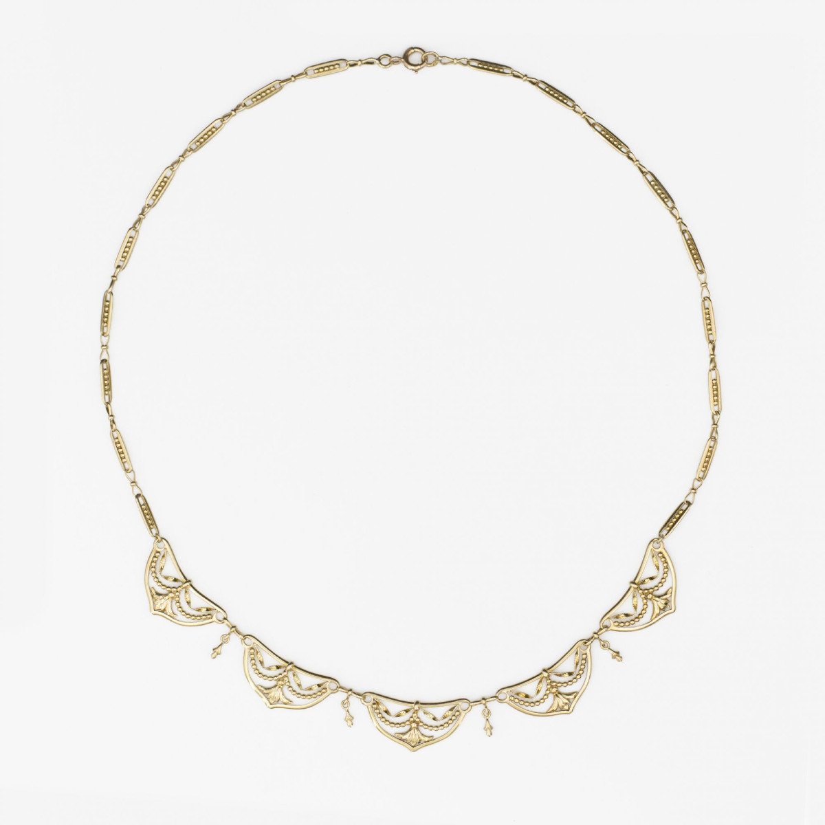 Old Gold Drapery Necklace-photo-3