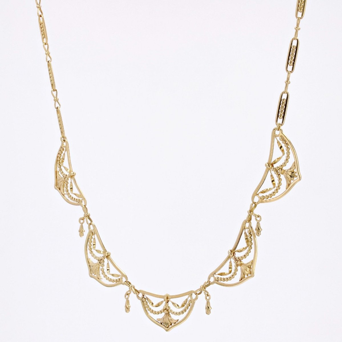 Old Gold Drapery Necklace-photo-1