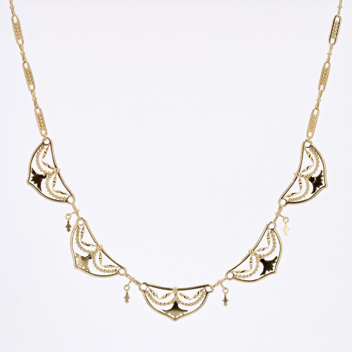 Old Gold Drapery Necklace-photo-5