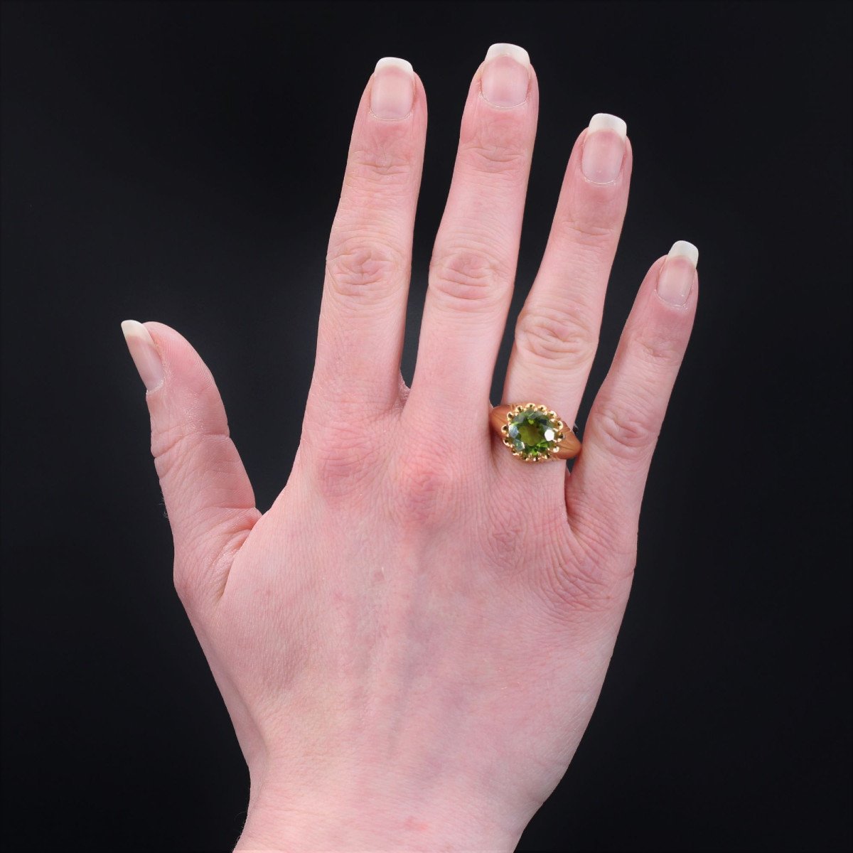 Peridot Gold Vintage Ring-photo-4