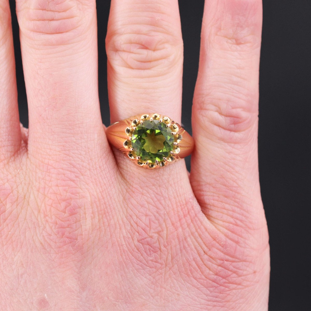 Peridot Gold Vintage Ring-photo-2