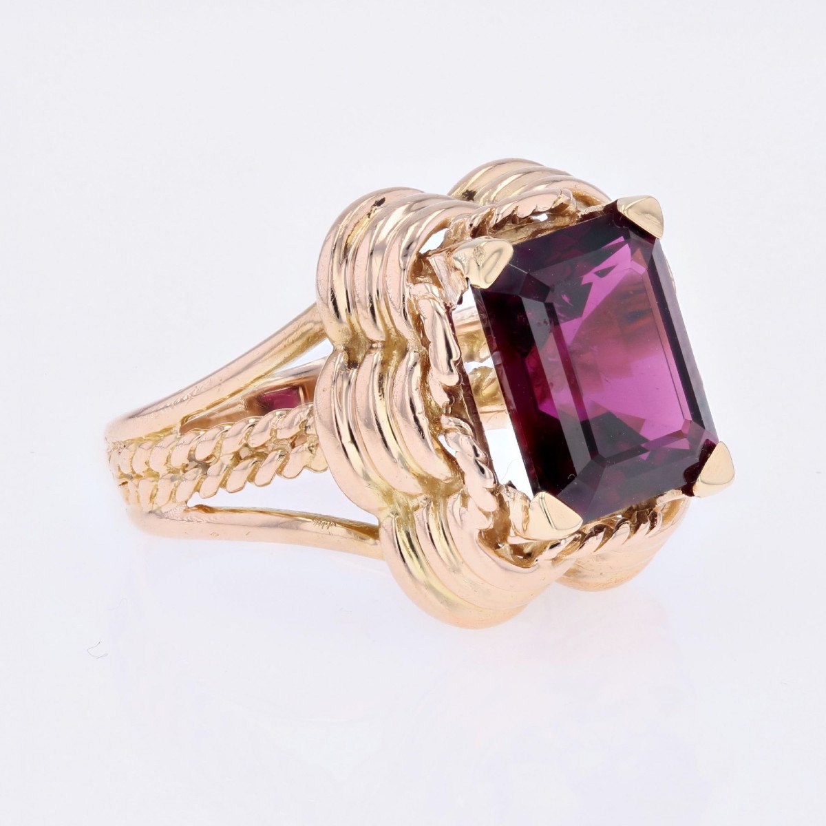 Rhodolite Garnet And Vintage Gold Ring-photo-5