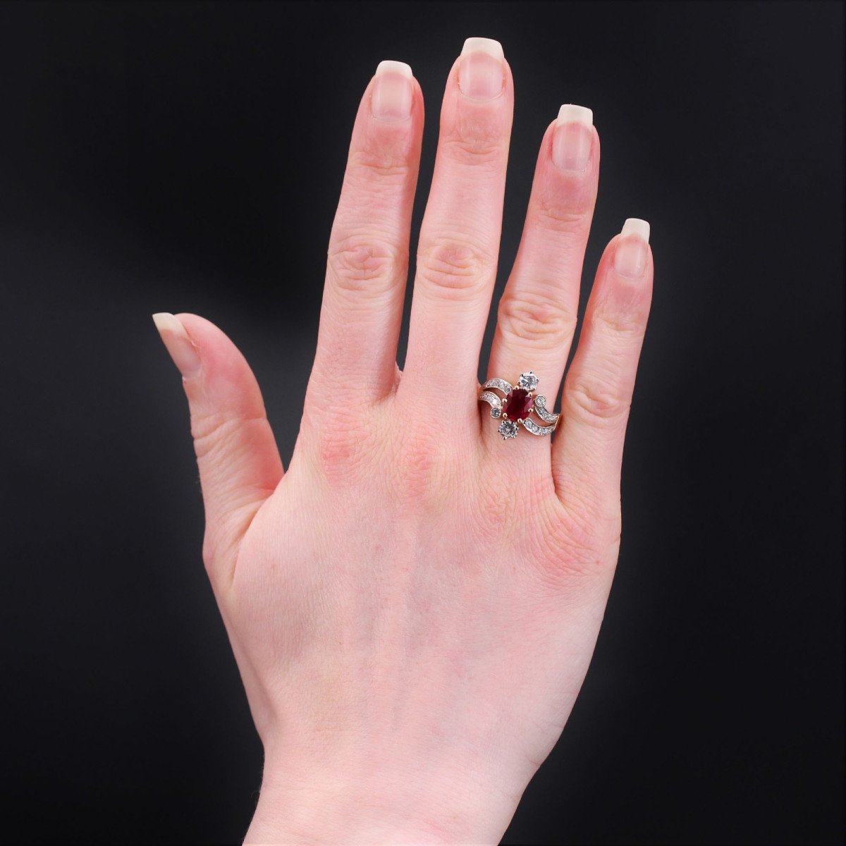 Ring Style 1900 Ruby Diamonds-photo-2