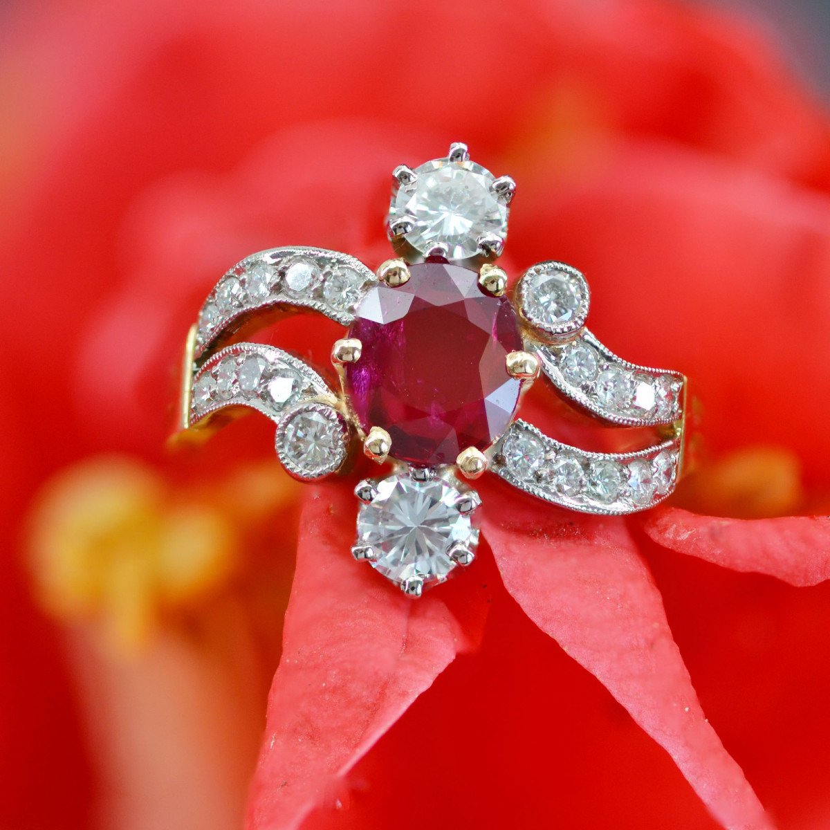 Ring Style 1900 Ruby Diamonds-photo-3