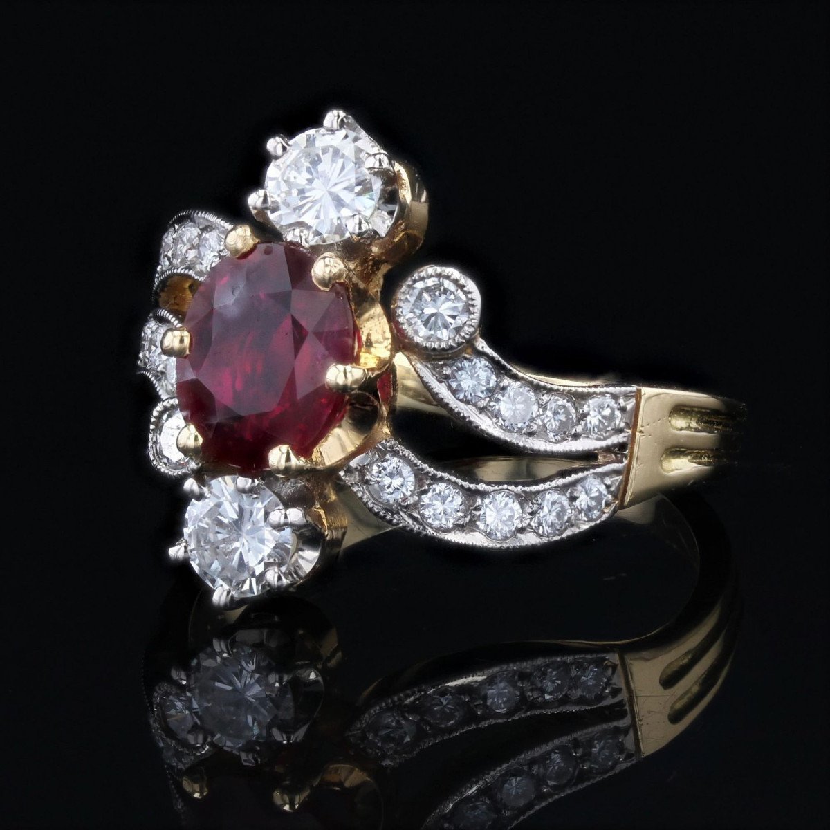 Ring Style 1900 Ruby Diamonds-photo-3