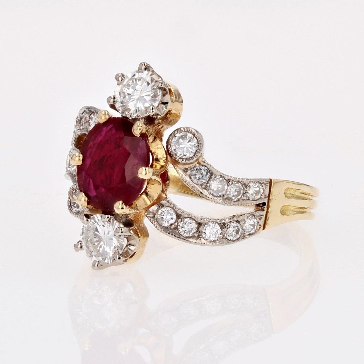 Ring Style 1900 Ruby Diamonds-photo-4