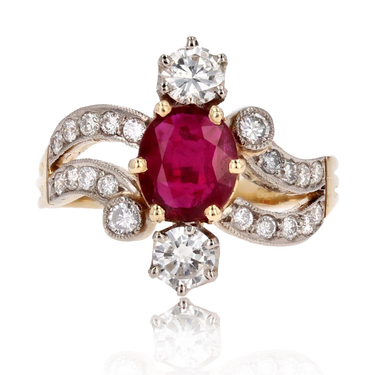 Ring Style 1900 Ruby Diamonds