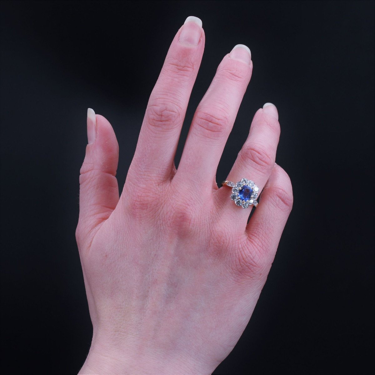 Sapphire And Diamond Engagement Ring-photo-4