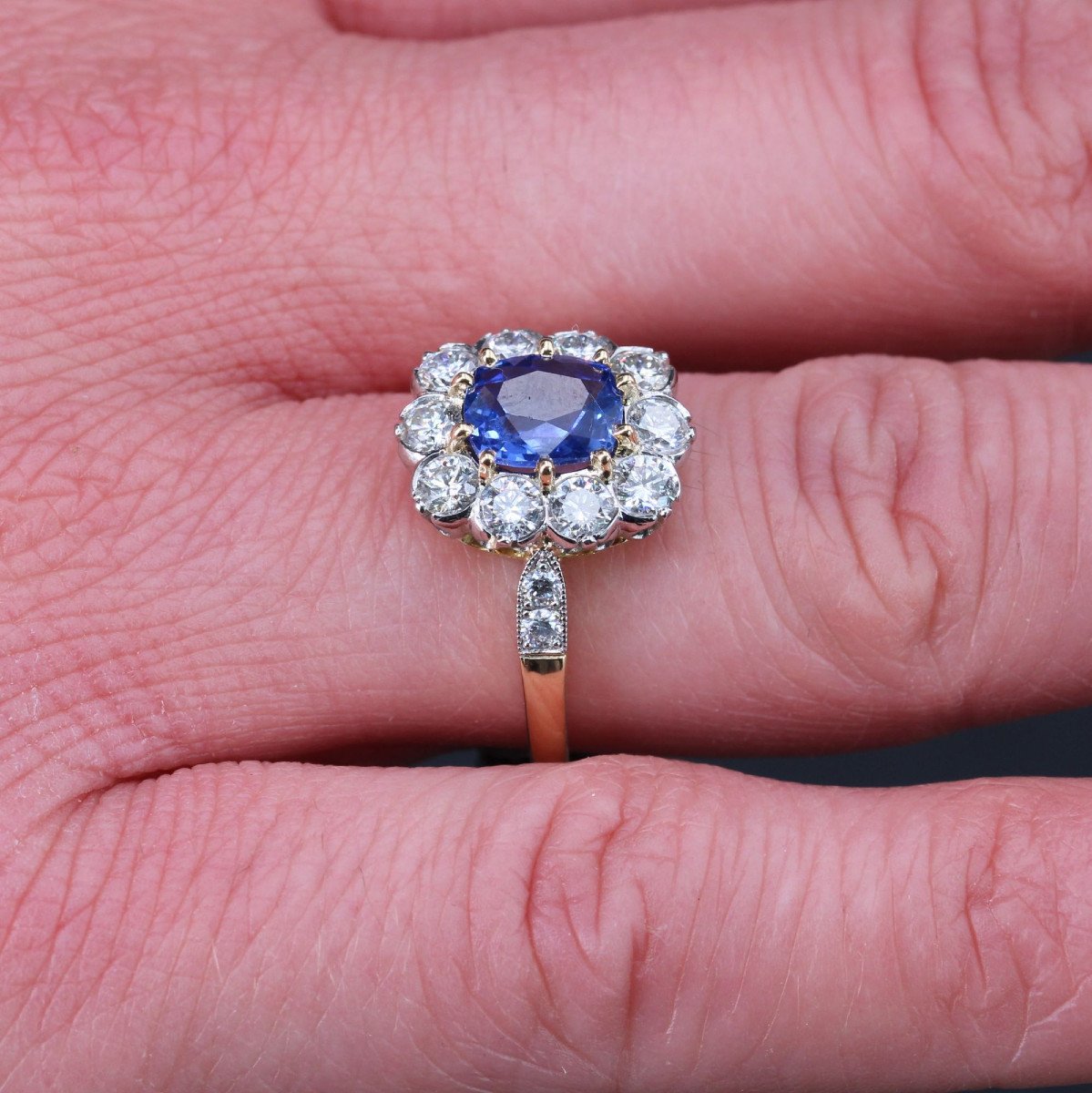 Bague Saphir Et Diamants De Fiançailles-photo-5