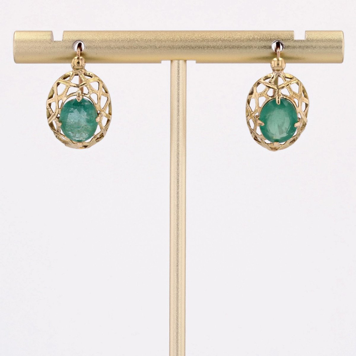 Antique Emerald And Gold Earrings-photo-1