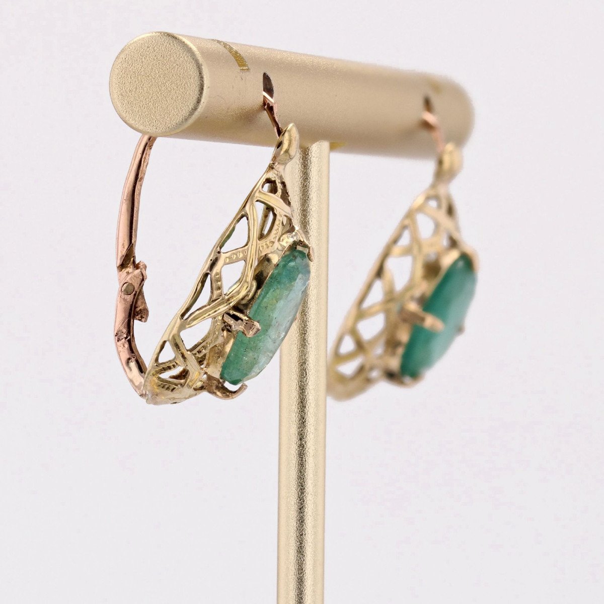 Antique Emerald And Gold Earrings-photo-6