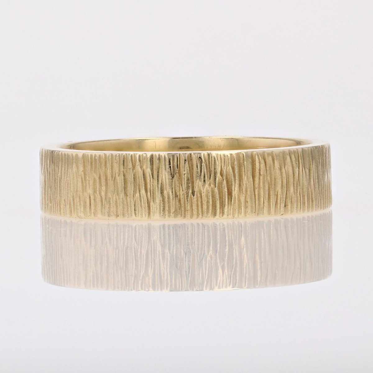 Brushed Yellow Gold Wedding Ring-photo-2