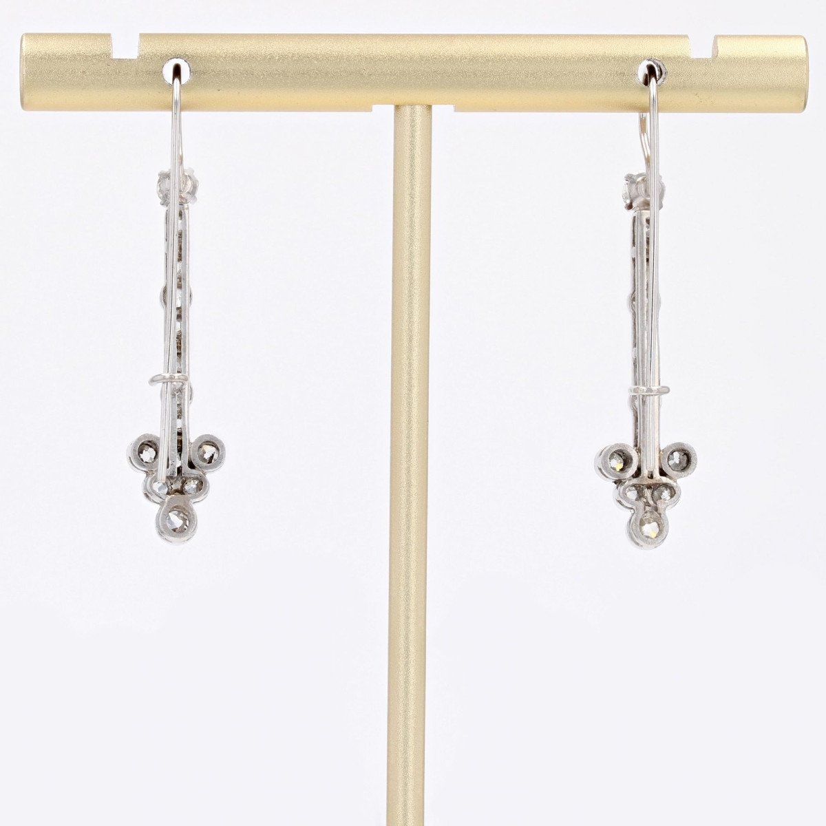 Boucles d'Oreilles Pendantes Or Blanc Et Diamants-photo-5