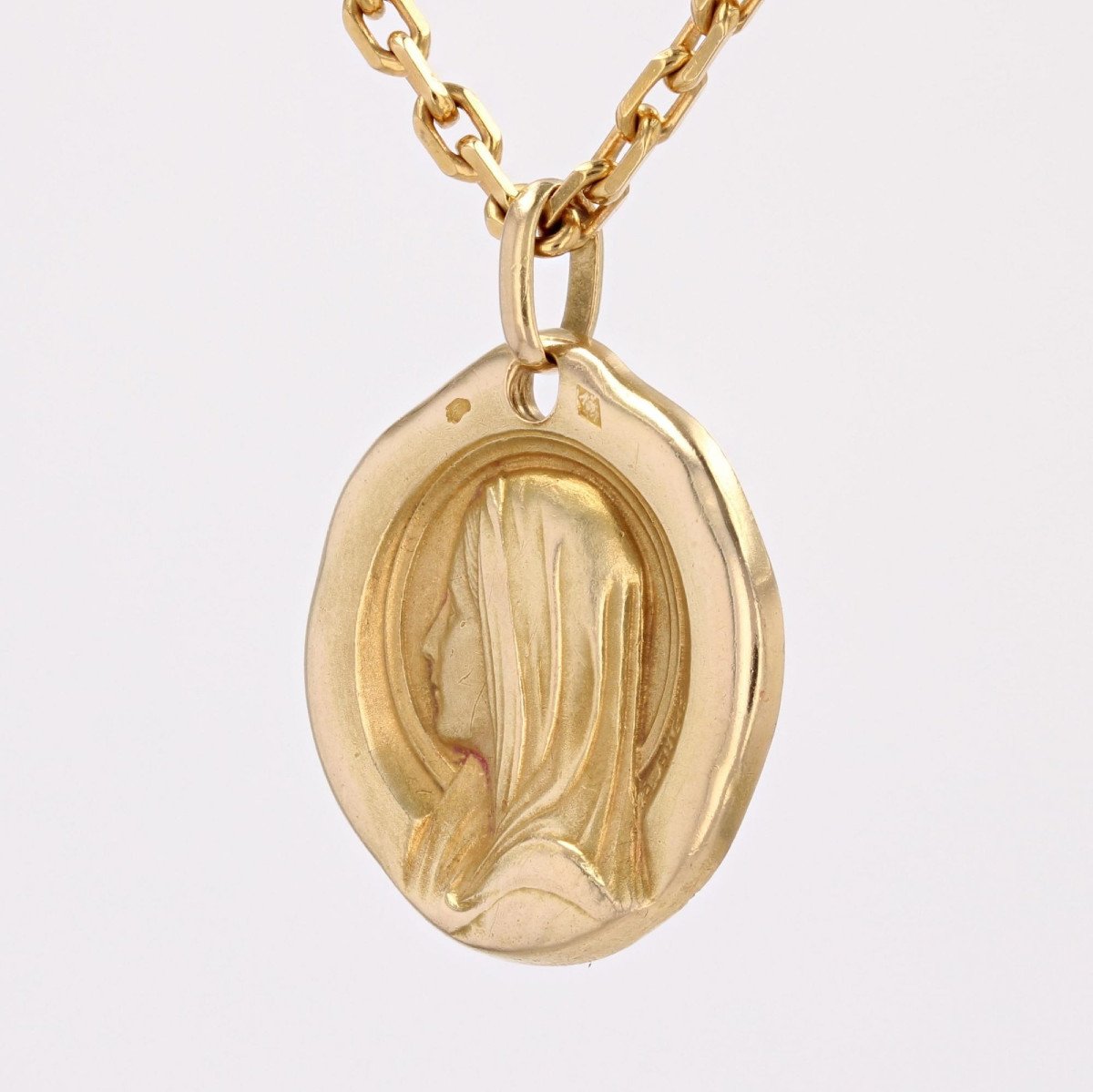 Virgin Mary Augis Yellow Gold Medal-photo-4