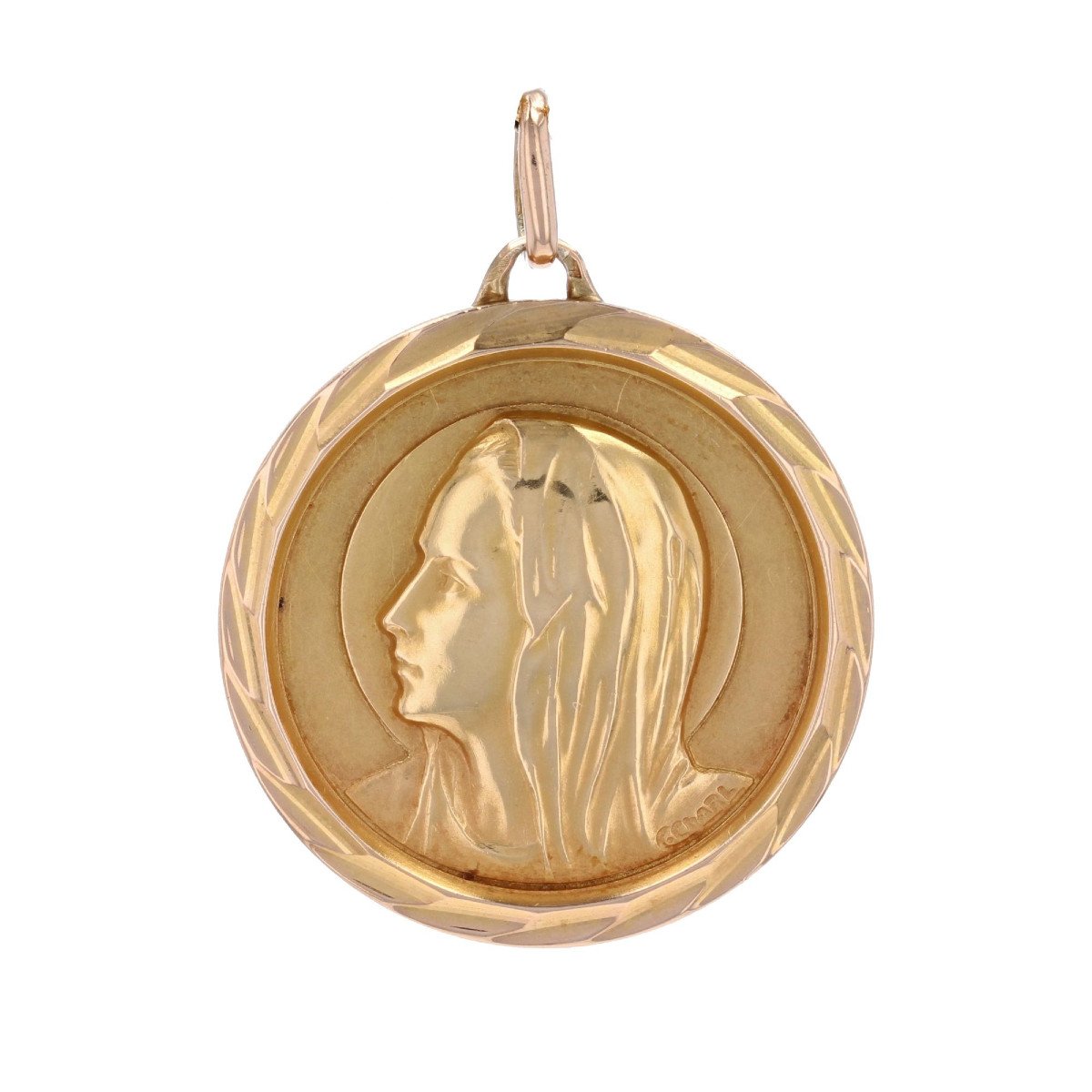 Yellow Gold Medal Virgin Mary Haloed