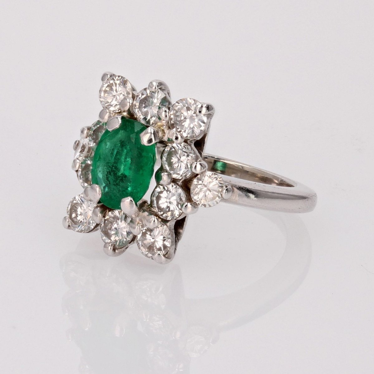 Vintage Diamond Emerald Ring-photo-4