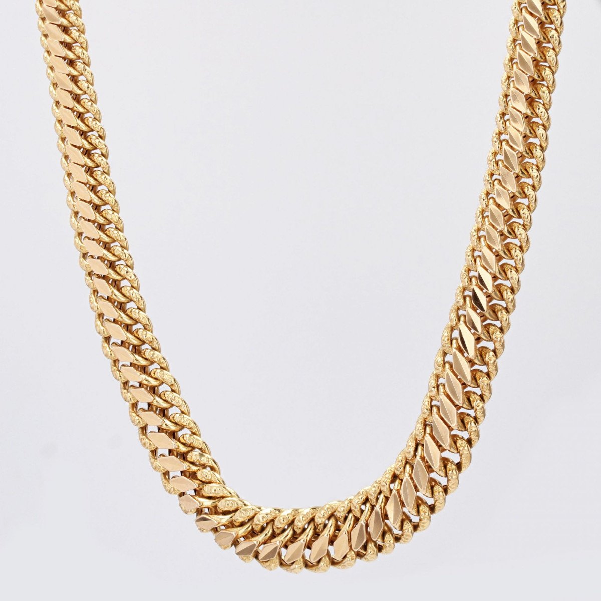 Vintage Curb Chain Gold Necklace-photo-3