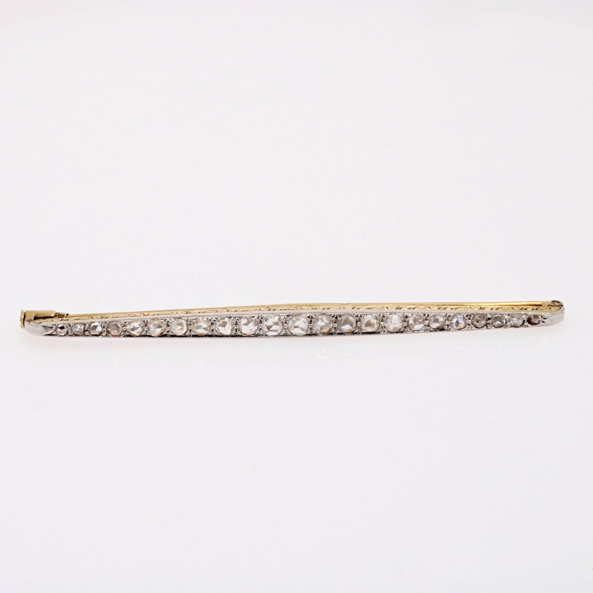 Old Diamond Barrette Brooch-photo-4