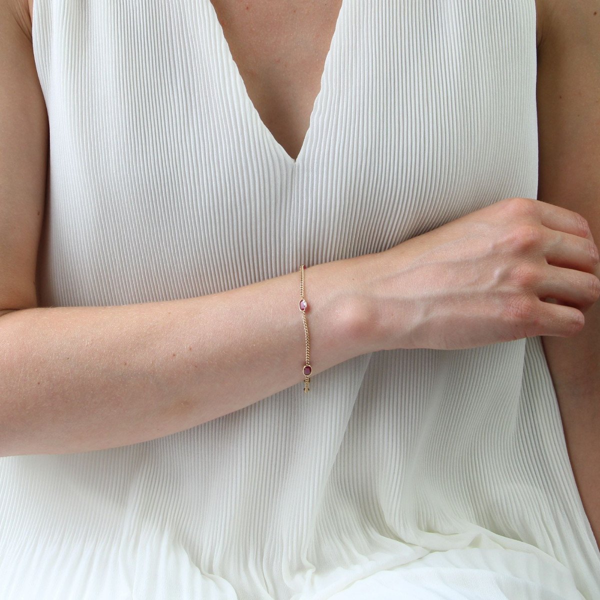 Ruby Bracelet And Gold Chain-photo-2