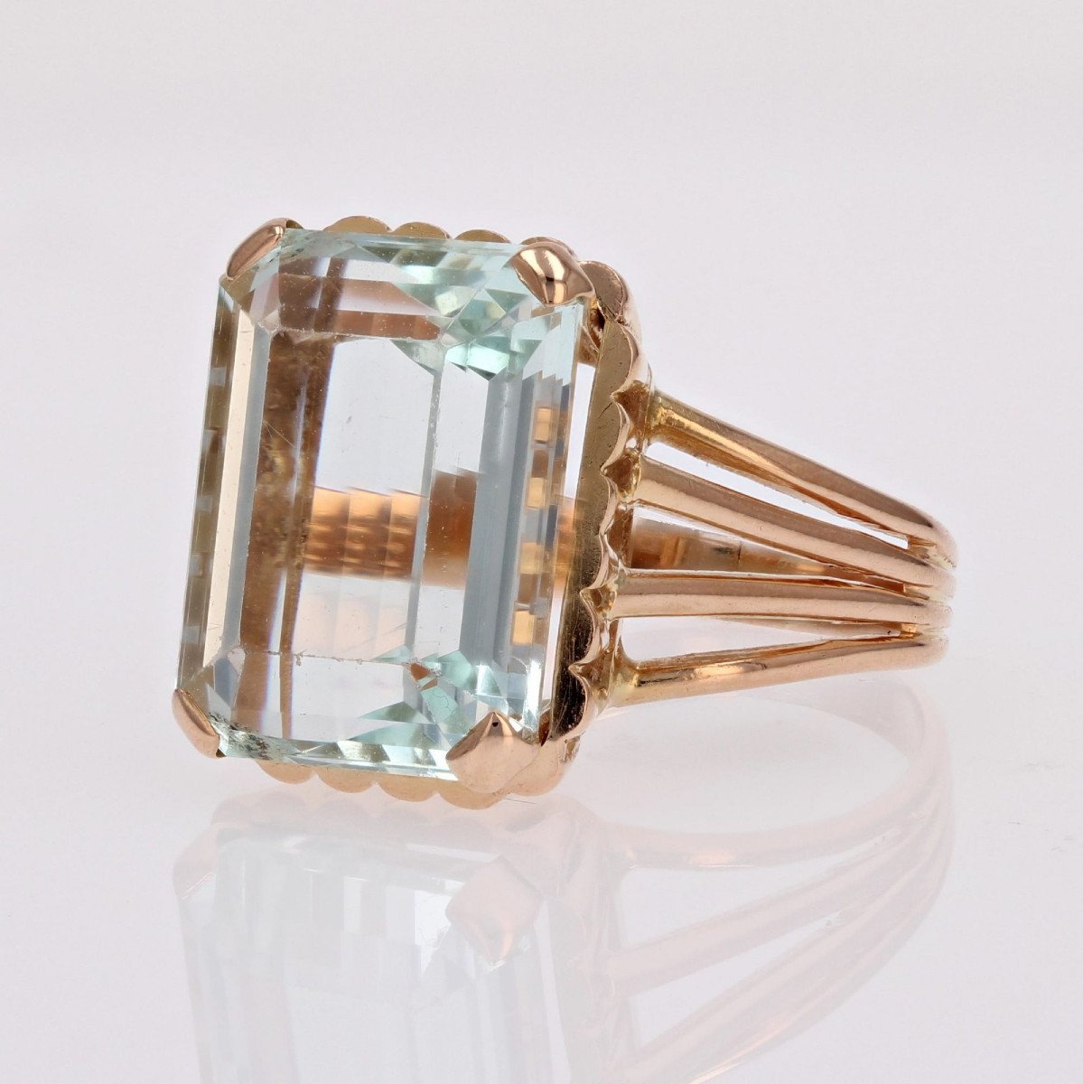 Aquamarine And Rose Gold Ring-photo-4