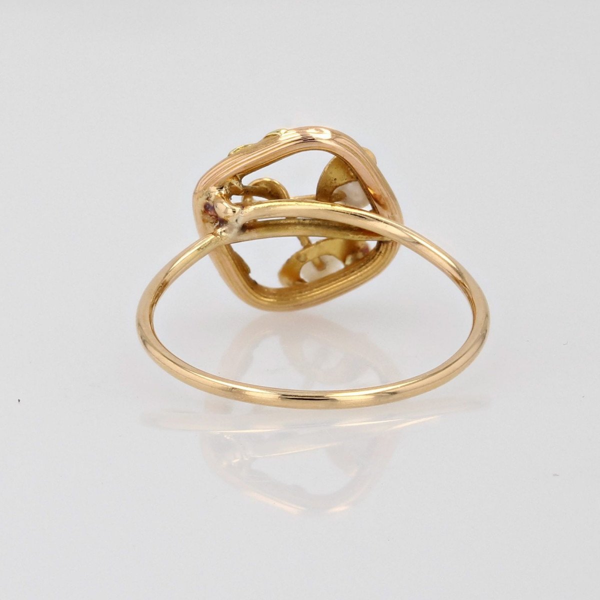 Yellow Gold Ring Old Pearl-photo-2