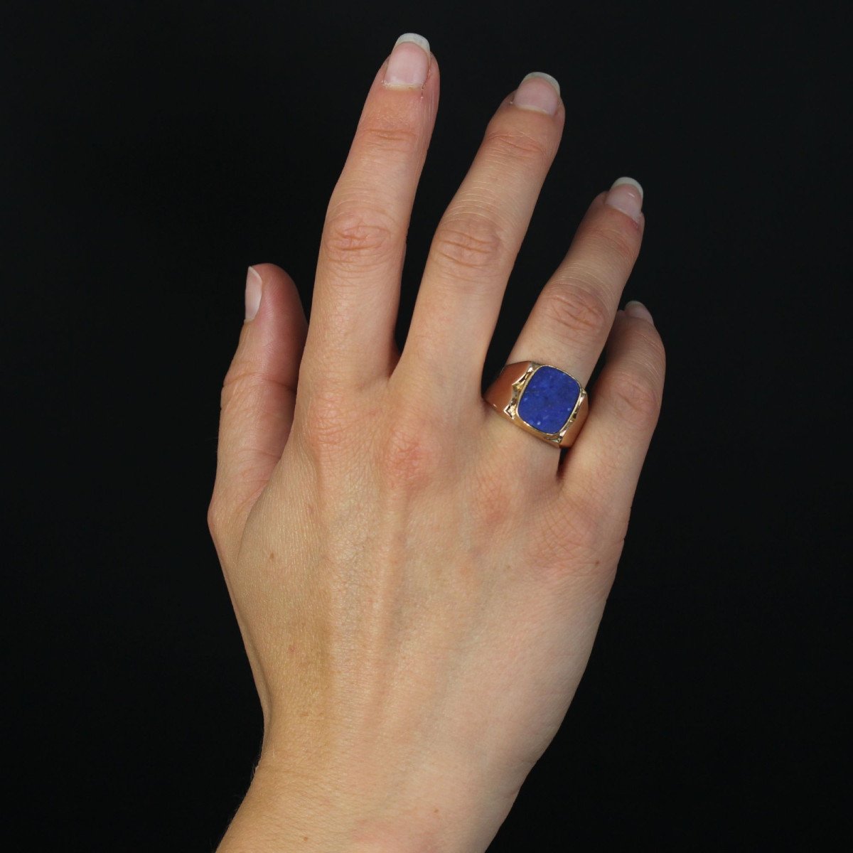 Lapis Lazuli Signet Ring In Yellow Gold-photo-1