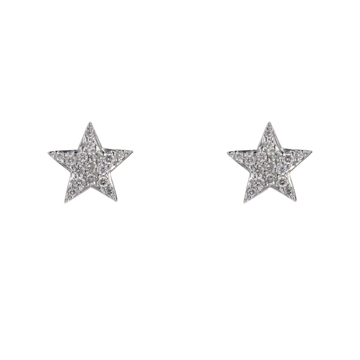 White Gold Diamond Star Earrings