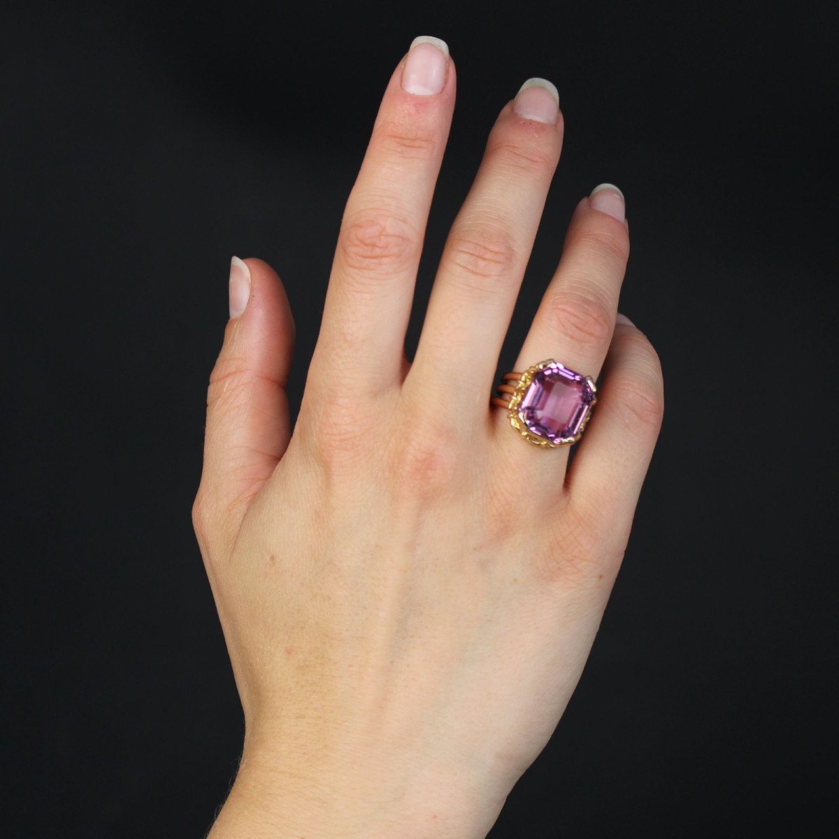 Bague Ancienne Kunzite-photo-4