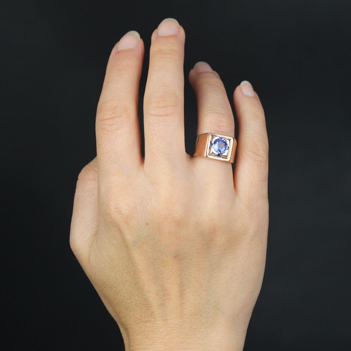 Sapphire Signet Ring In Gold-photo-4