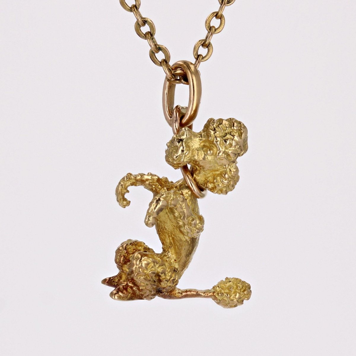 Yellow Gold Sitting Poodle Charm-photo-3